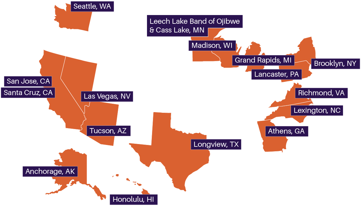 Map of NLEAB communities across the USA